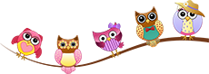 Volksschule Maskottchen Eulen links